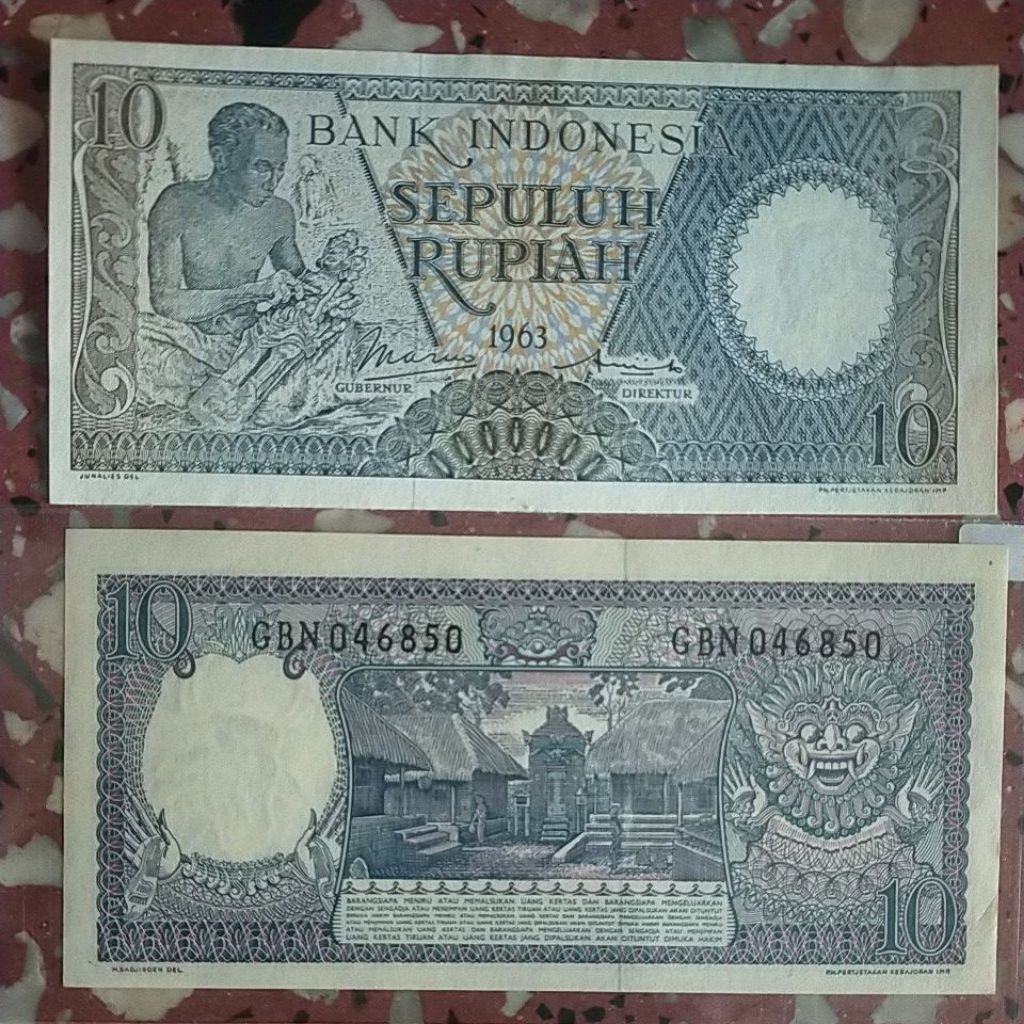 10 rupiah seri pekerja tahun 1963