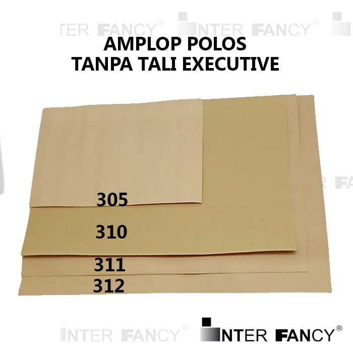 

Amplop Coklat Polos TANPA TALI, Map Executive, Kabinet Tanggung, Jumbo No 305, 310, 311 dan 312. Harga tercantum adalah 1 pak = 50 lembar