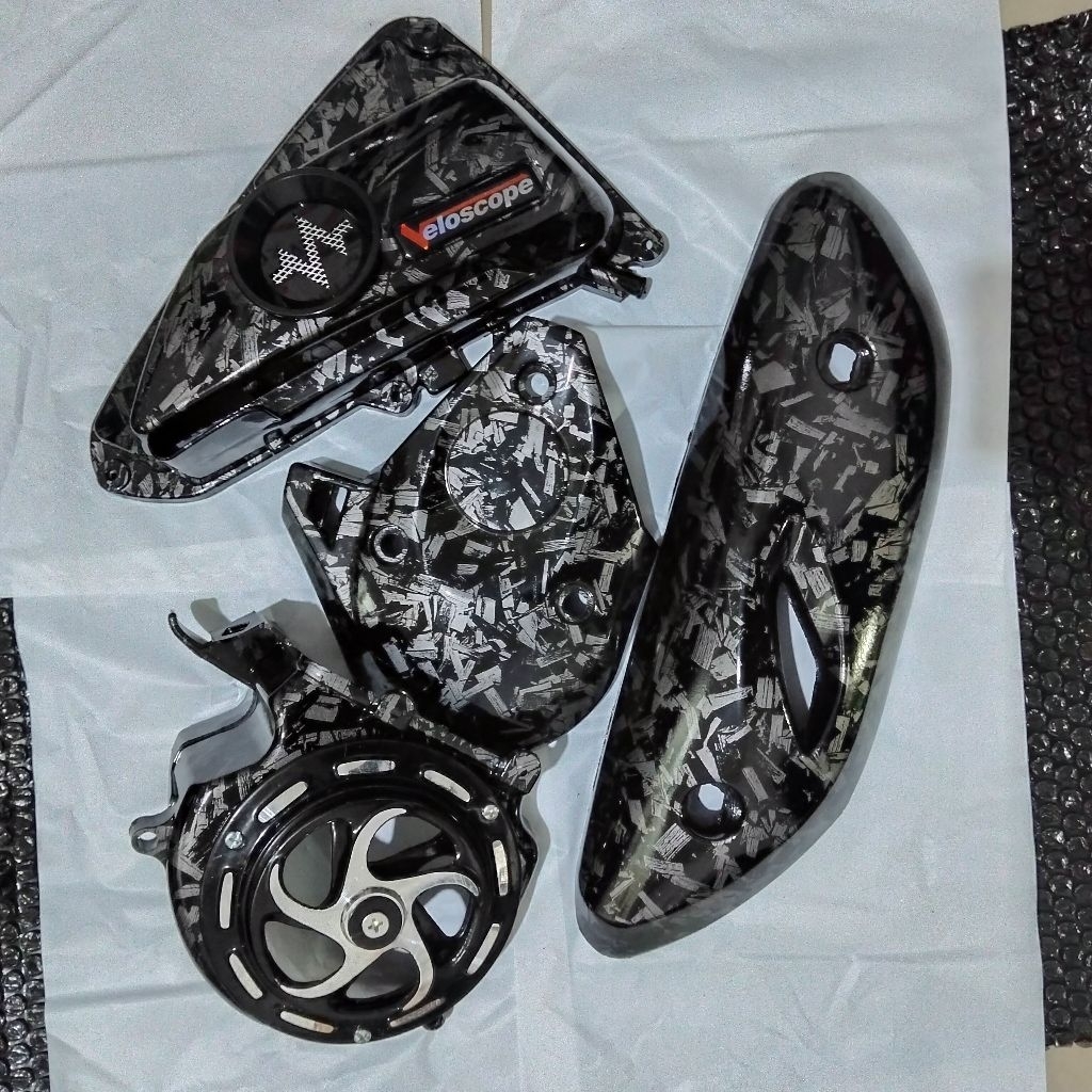 paket carbon celup black forget Honda Scoopy new pristage tahun 2021 2025