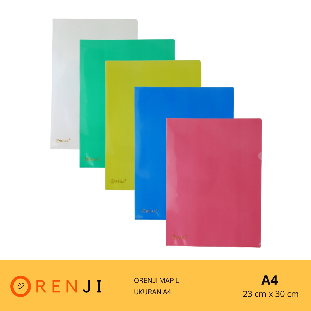 

Orenji - Map L Ukuran A4 1pack isi 12pcs (1lusin) - Ukuran 23 cm x 30 cm Terdapat 5 Warna- Penyimpanan Kertas dan File Penting