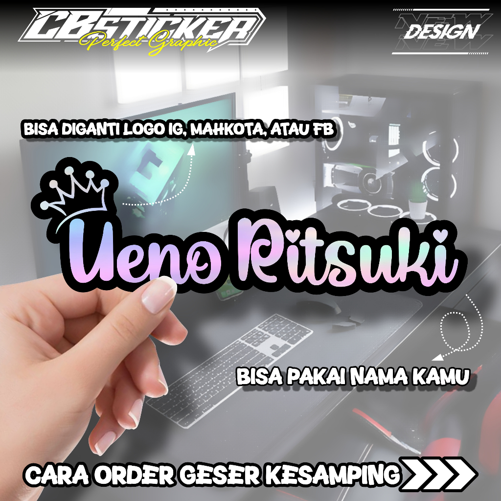 

Stiker Nama Cutting Hologram Aesthetic