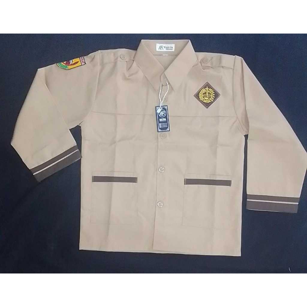 ATASAN PRAMUKA SD TANGAN PANJANG/KEMEJA PRAMUKA SD PEREMPUAN/BAJU PRAMUKA TANGAN PANJANG SD