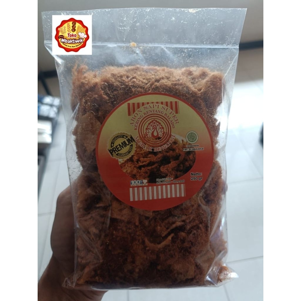

abon sapi kering kentang balado cap merak bewangi 250 gram