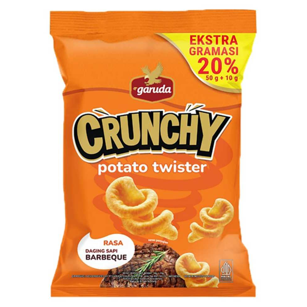 

Garuda Crunchy Keripik Kentang Twister Rasa Barbekiu 60 gr