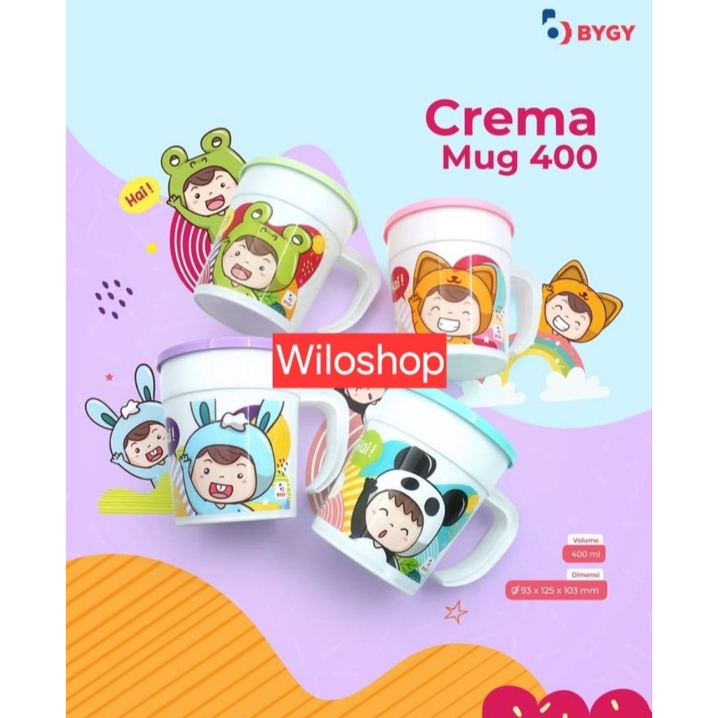 gelas mug biggy crema/gelas anak/mug anak/souvenir ulang tahun anak/hampers anak/gelas anak mug plas