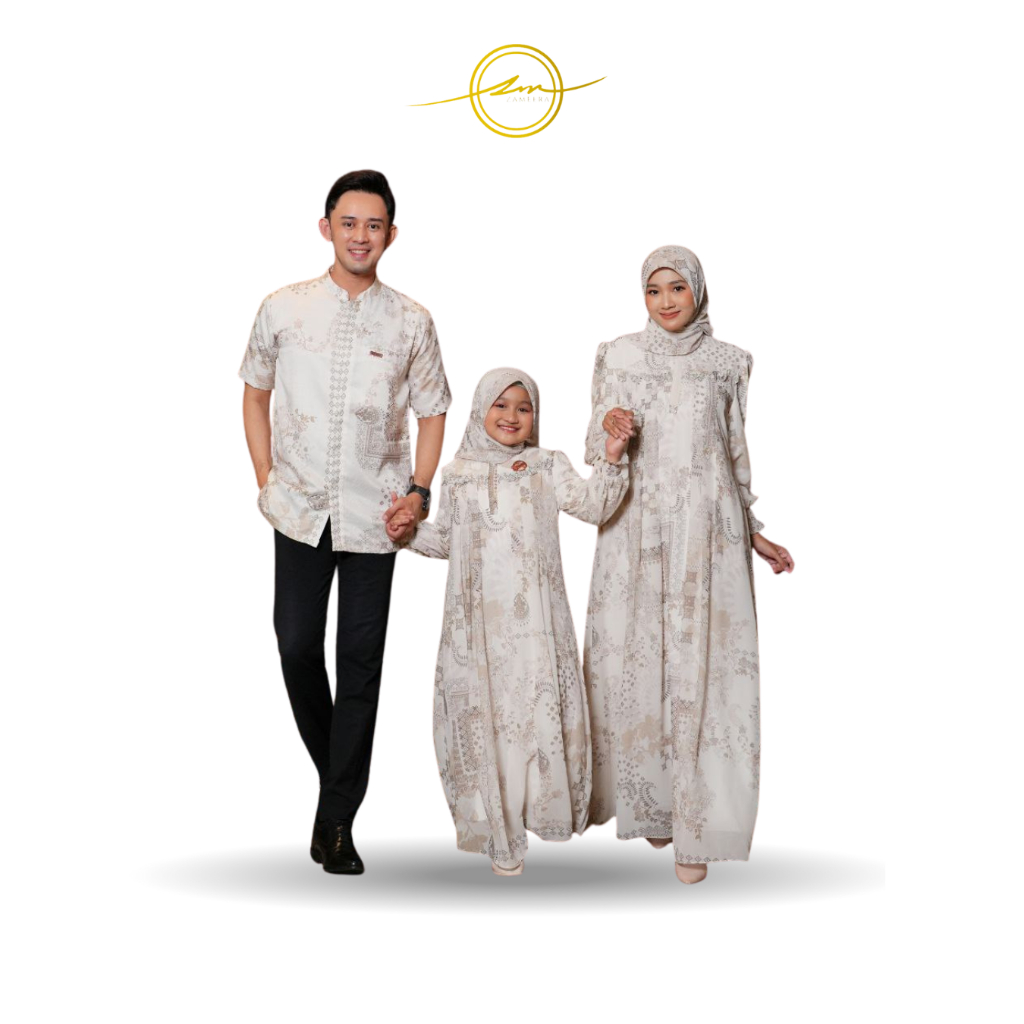 Baju Couple Lebaran 2026 Set Couple Gamis Kemeja Lengan Pendek Set Pakaian Couple Keluarga Sedayu St