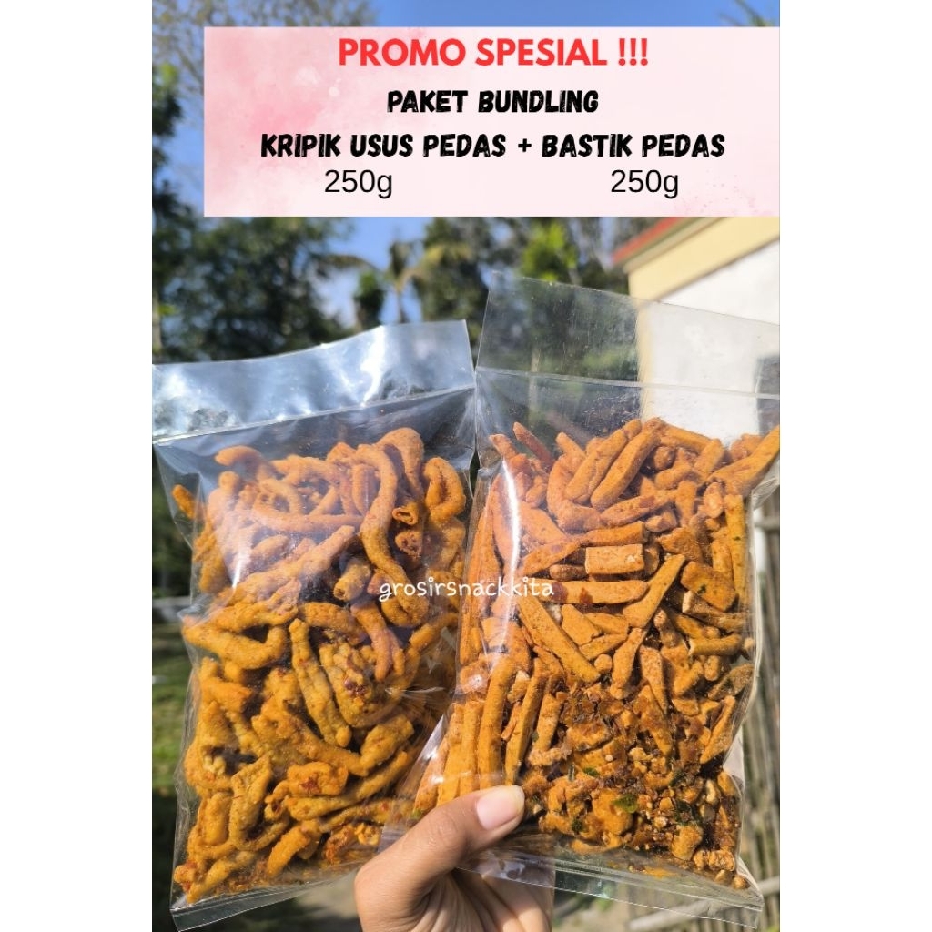 

PROMO paket bundling kripsus pedas+bastik pedas paling murah