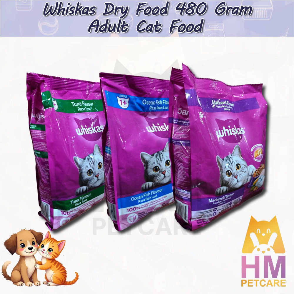 WHISKAS Makanan Kucing Kering Dewasa 480gr - Whiakas Adult Dry Food 480gram