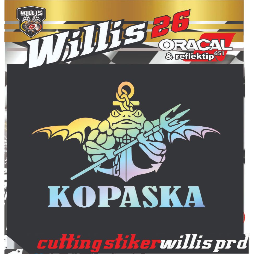 CUTTING STICKER PASUKAN KATAK KOPASKA HIJAU HOLOGRAM