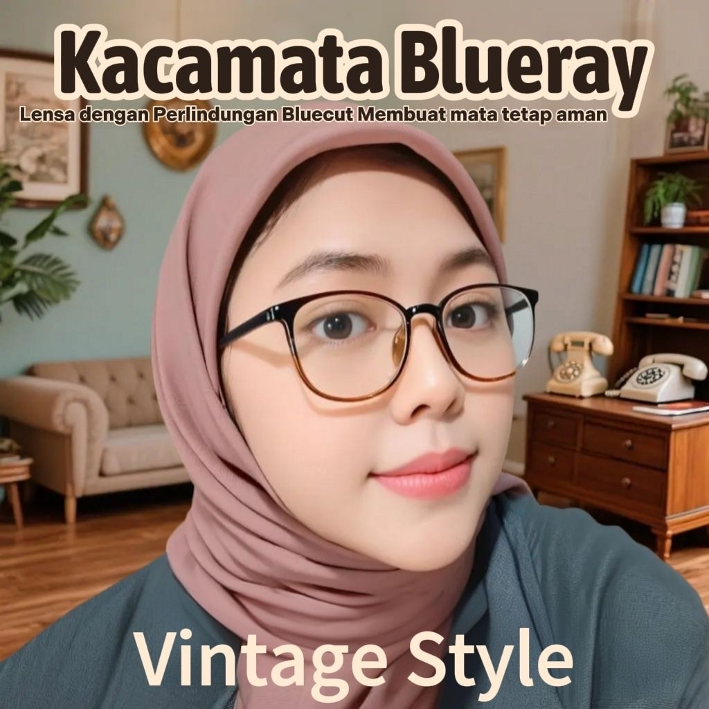 Optihouse - kacamata Minus lensa blueray bentuk oval 5004