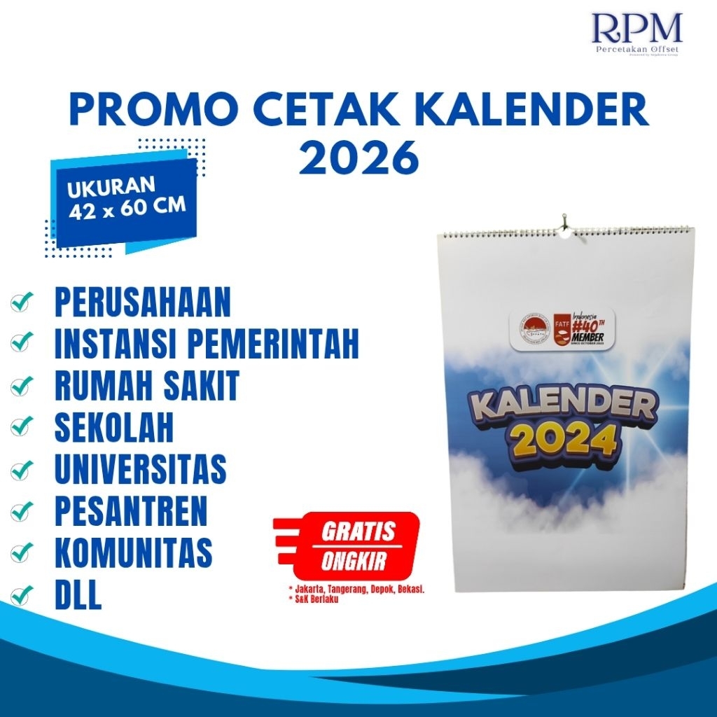 

Cetak Kalender Dinding 2026 Ukuran 60x42 cm | 4 Lembar