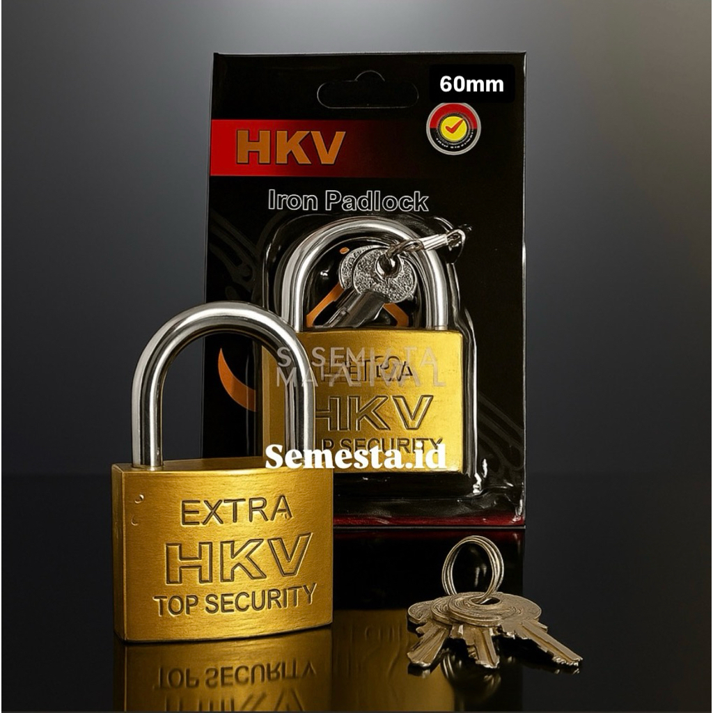 Gembok Pintu 60mm Pagar Koper HKV Kuningan 60mm | Gembok Kuat Anti Maling | Gembok Kecil | Gembok Ko