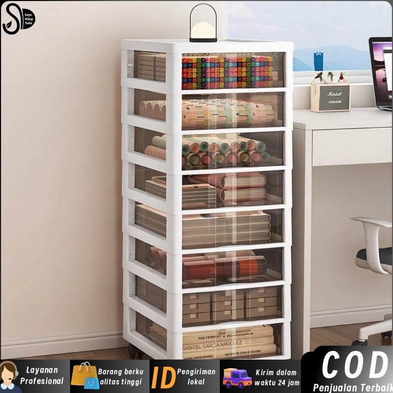 Tren Lemari Plastik Laci Susun Aesthetic  Rak Penyimpanan Serbaguna Untuk Mainan Anak Baju  Perlengk