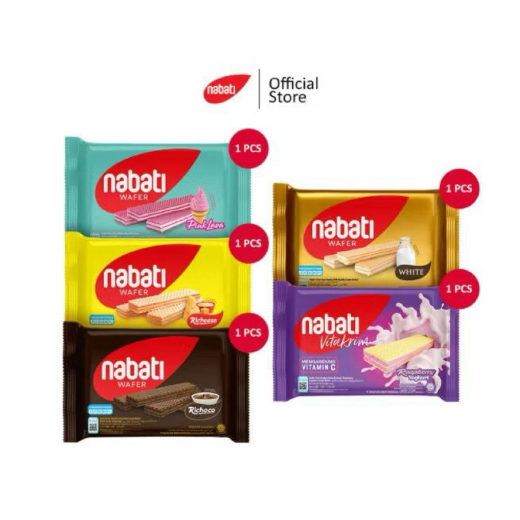 

Nabati Wafer All Varian Rasa - 6 Rasa - Netto 37 Gram