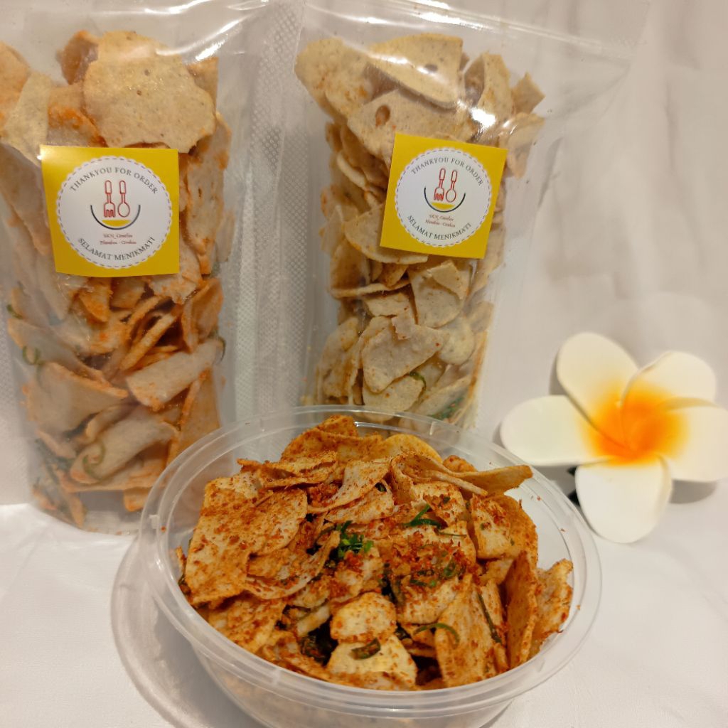 

Basreng Pedas Daun Jeruk Kriuk Original / Super Pedas 250gram 500gram