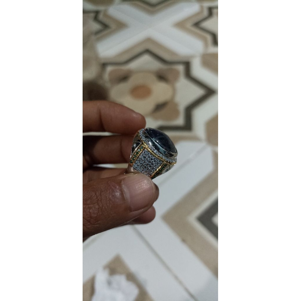 CINCIN/RING BATU AKIK BAHAN KUNINGAN SARI