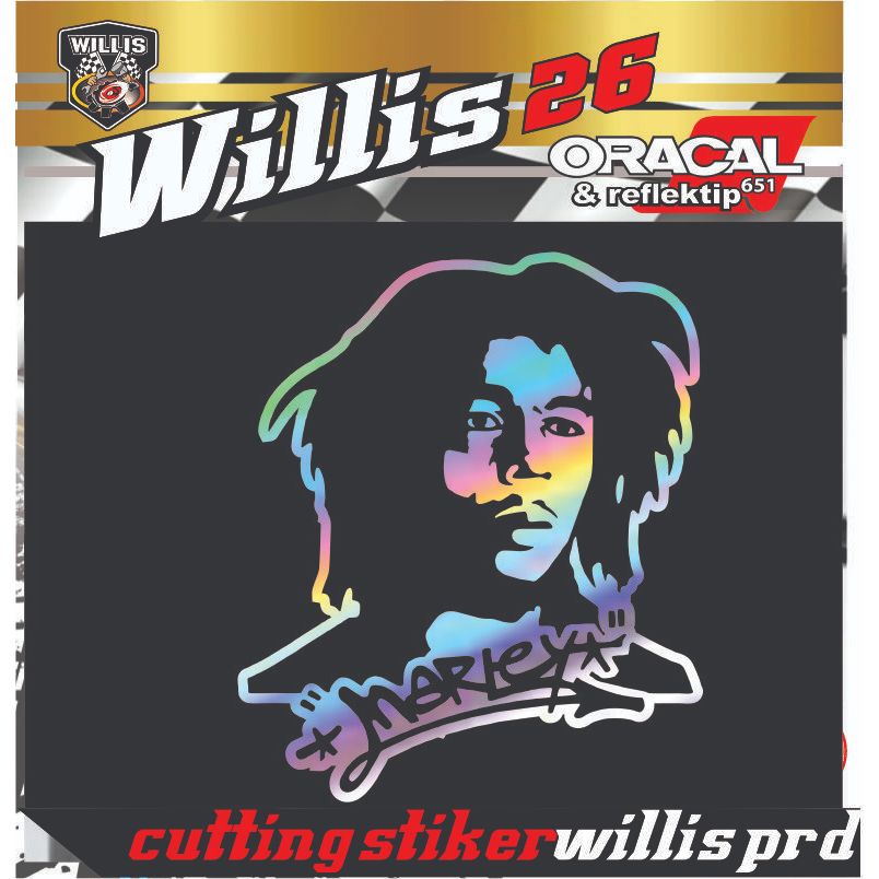 1363 STIKER MOBIL STICKER CUTTING BOB MARLEY