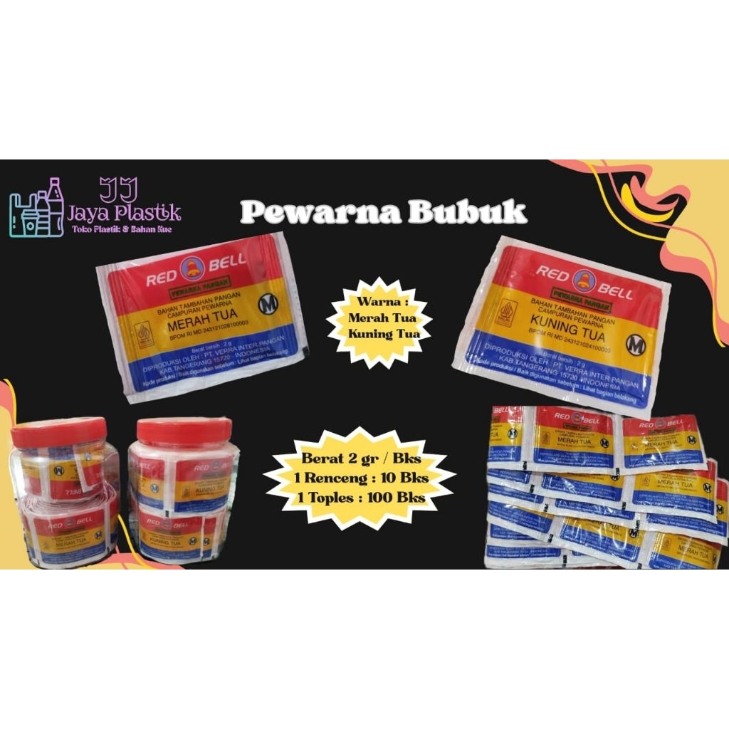 

Pewarna Makanan Bubuk Red Bell 2Gr