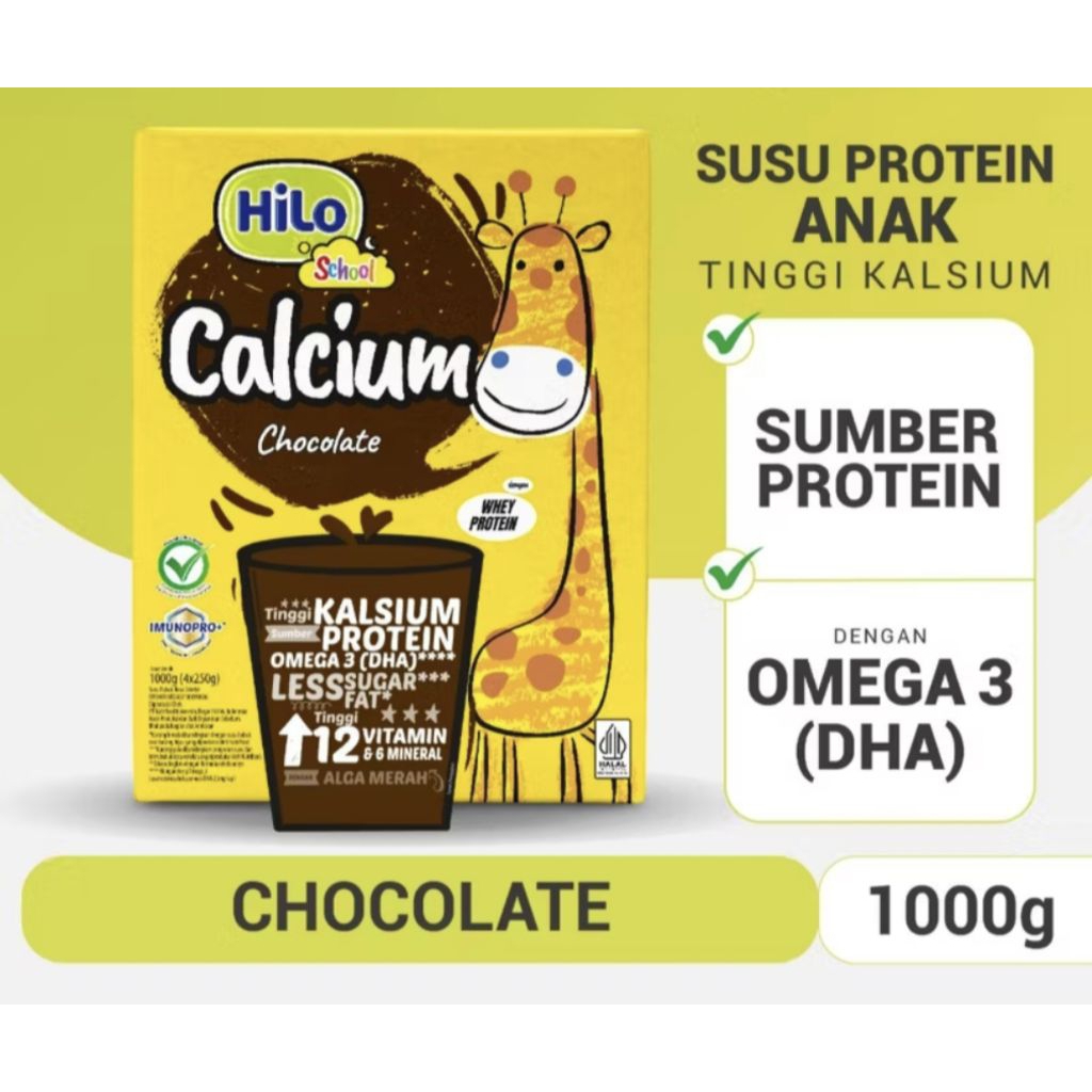 

HiLo School Susu Bubuk Tinggi Kalsium Cokelat 1000gr