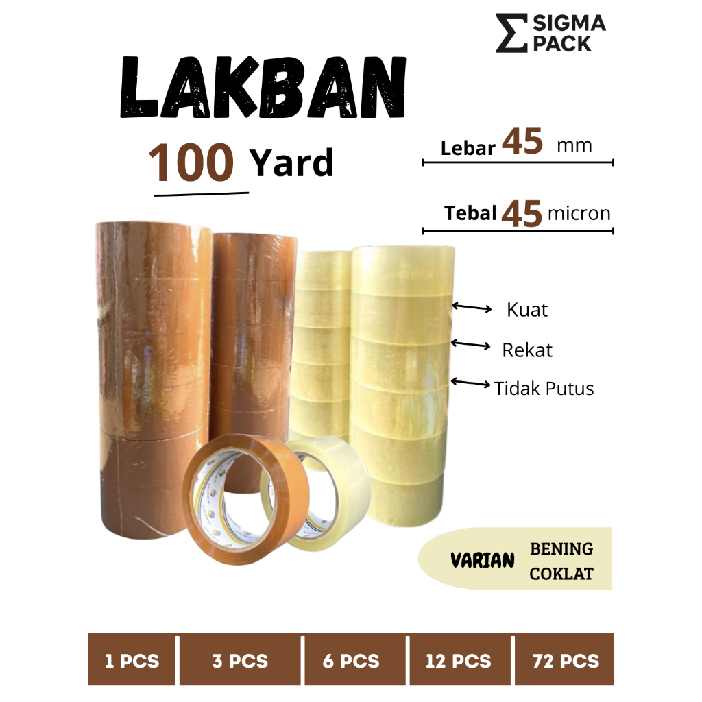 

LAKBAN ISOLASI SOLATIP COKLAT BENING 45 MM 100 YARD