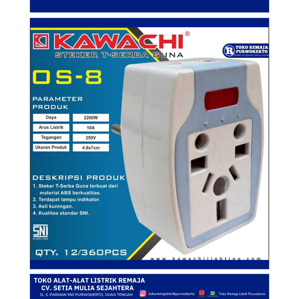 T Serbaguna Kawachi / Steker Serbaguna Kawachi OS - 8 Kawachi SNI
