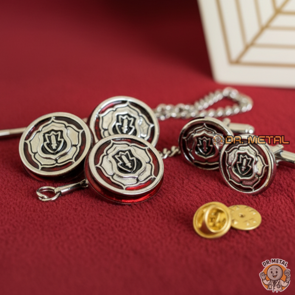 Perlengkapan Satpam Security Pin Kerah Baju Monogram Akrilik Material Zinc Alloy Premium Quality
