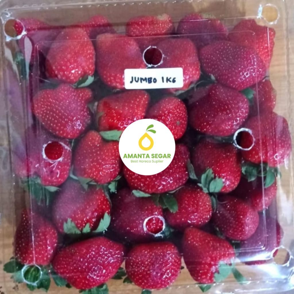 

PENGIRIMAN PO 1 HARI Buah Strawberry Strobery Jumbo Segar Fresh Muat 1 Kg per Pack | Amanta Segar Bogor