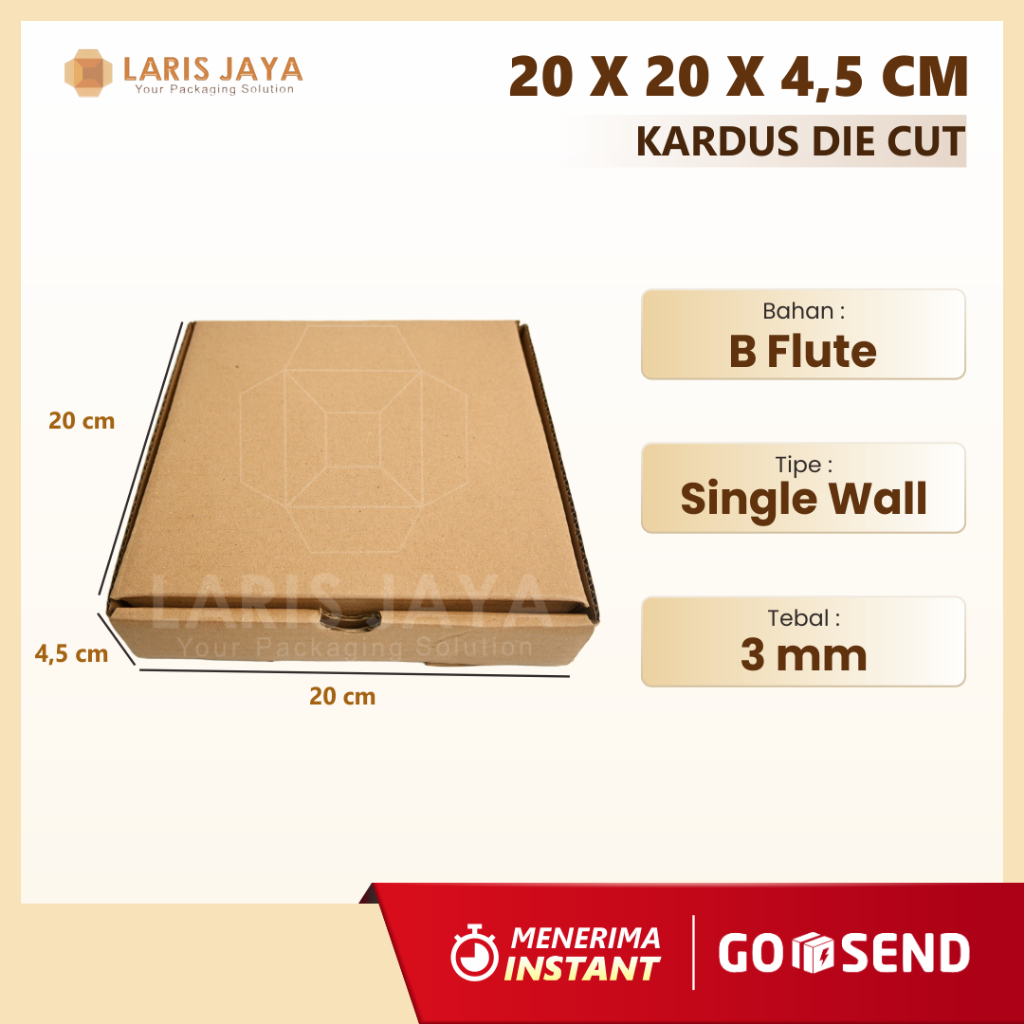 

Kardus 20x20x4.5 cm....Die Cut kotak Kue tart -aksesoris-dll