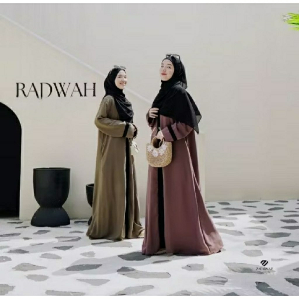 Radwah Series /Abaya Basic Wanita Muslim Mewah Simple  Elegant Remaja Dress Hitam