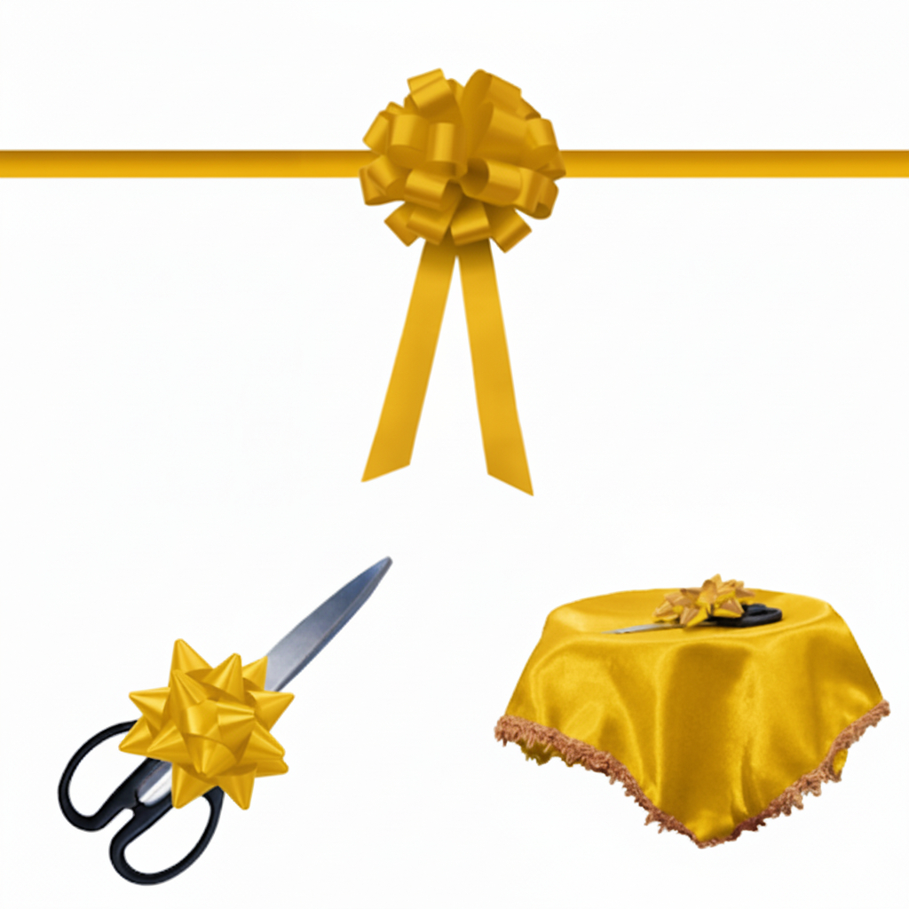 

Pita Peresmian Set Lengkap Kuning Custom Bebas Untuk Opening Potong Pita Kantor. Jadi Siap Pakai