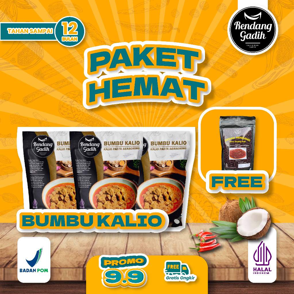 

Rendang Gadih - Paket 3 pcs Bumbu Kalio Instan @ 250 g