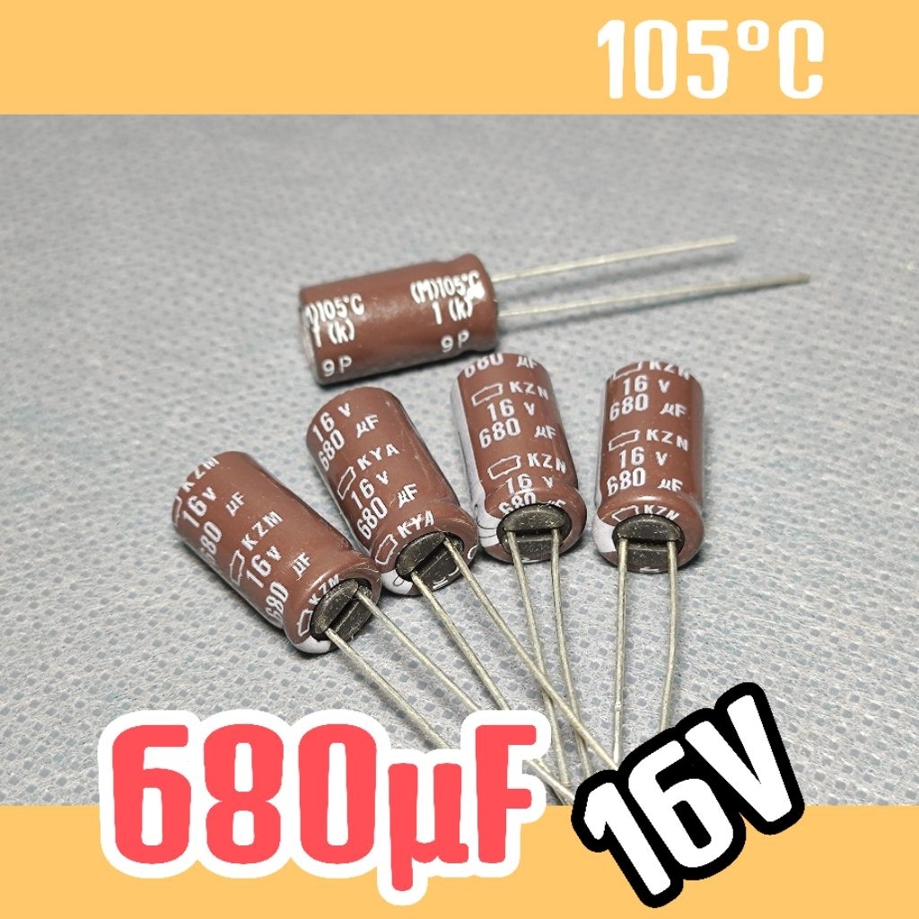Kapasitor capasitor elko elco 16v 680uf 16v 680 uf 16 v 16volt ORIGINAL