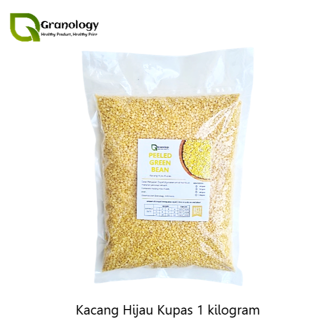 

Kacang Hijau Kupas Mentah / Raw Peeled Green Bean (1 kilogram) by Granology