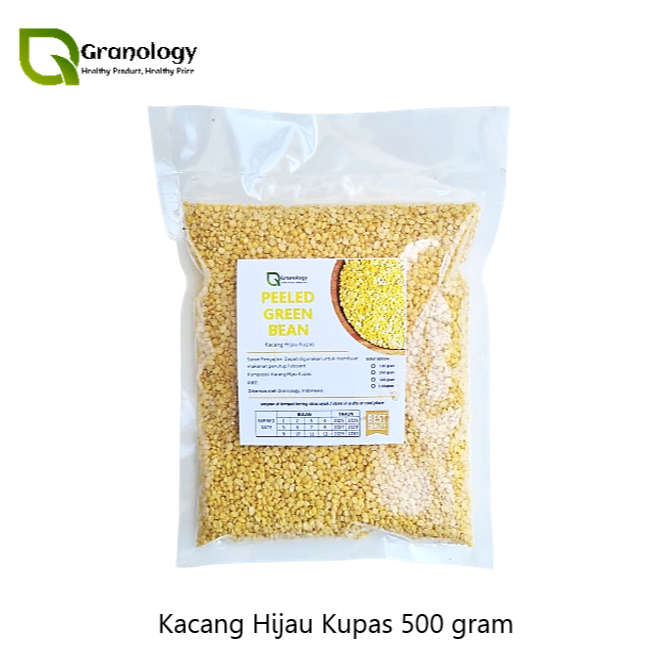 

Kacang Hijau Kupas Mentah / Raw Peeled Green Bean (500 gram) by Granology