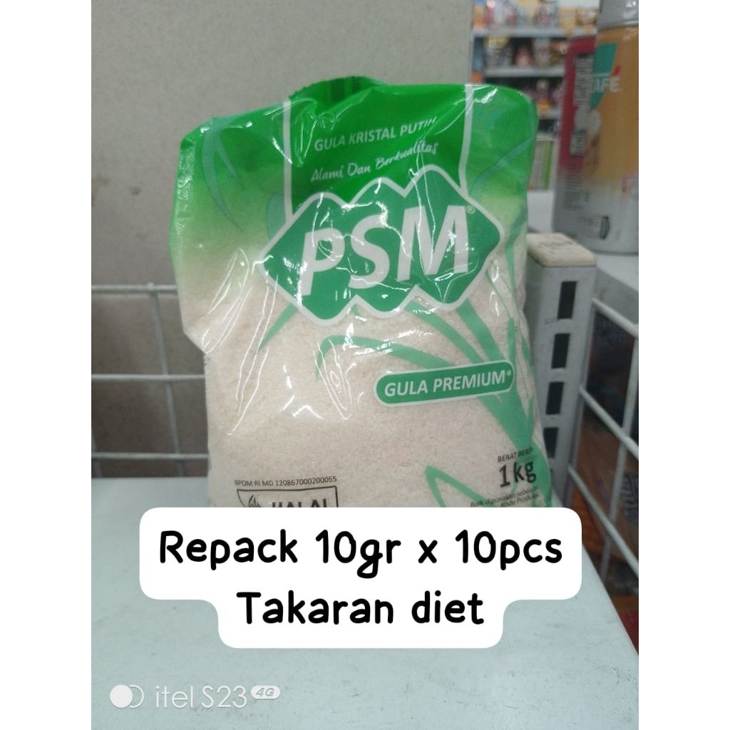 

repack gula PSM 10gr x10pcs utk diet