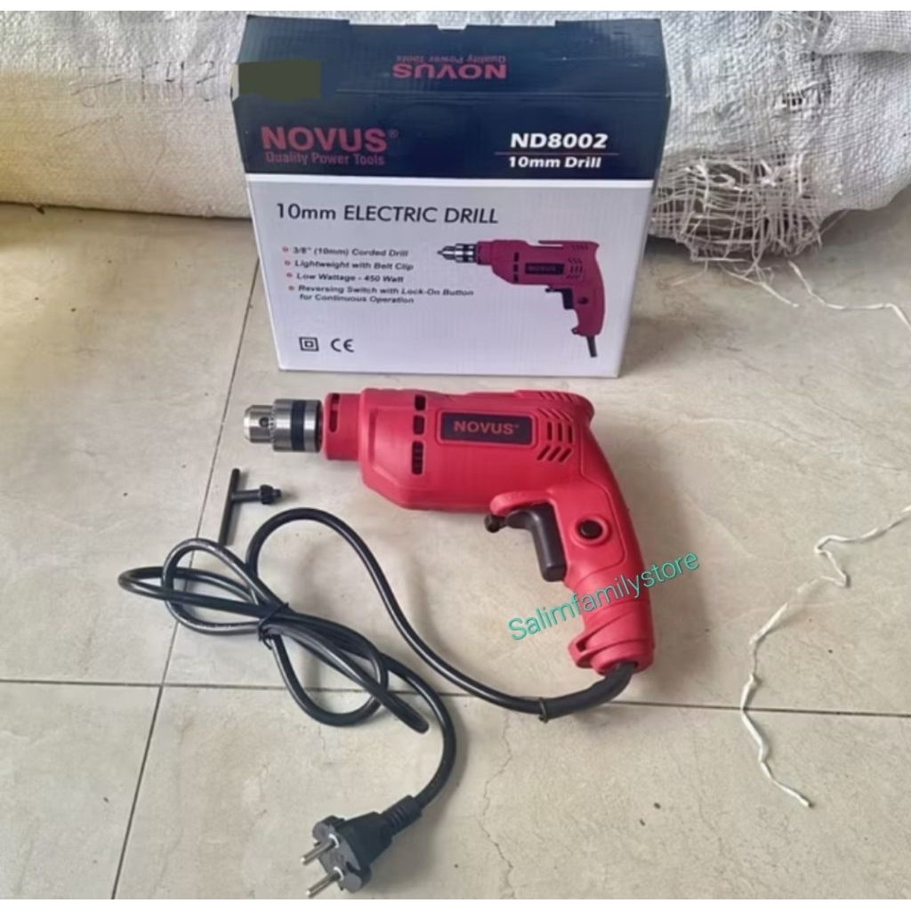Mesin Bor Tangan Listrik Elektrik Dril 10mm Novus
