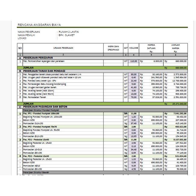 JASA PEMBUATAN RAB | AHSP 2025 Excel File Untuk Konstruksi Akurat