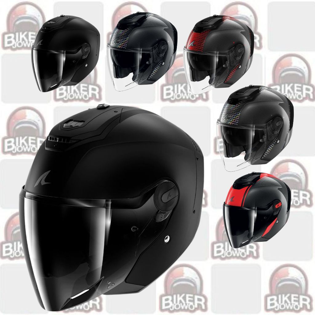 Helm Shark RS Jet Halfface Modern Retro Classic Helm - Cakil helm - Retro Helmets dengan Visor Jerni
