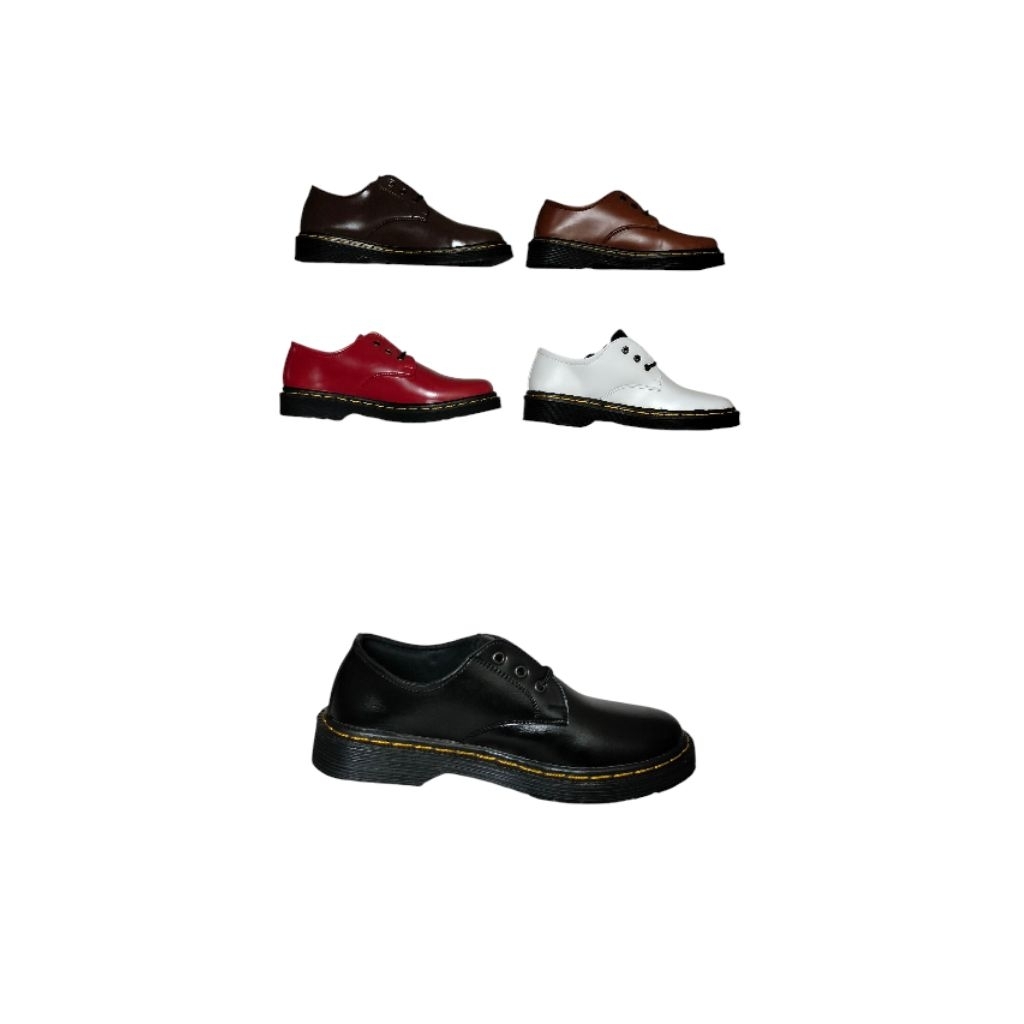 Hemat Sepatu Low Boots 3 Hole Pria Formal Hitam Kopi Uk 36-45