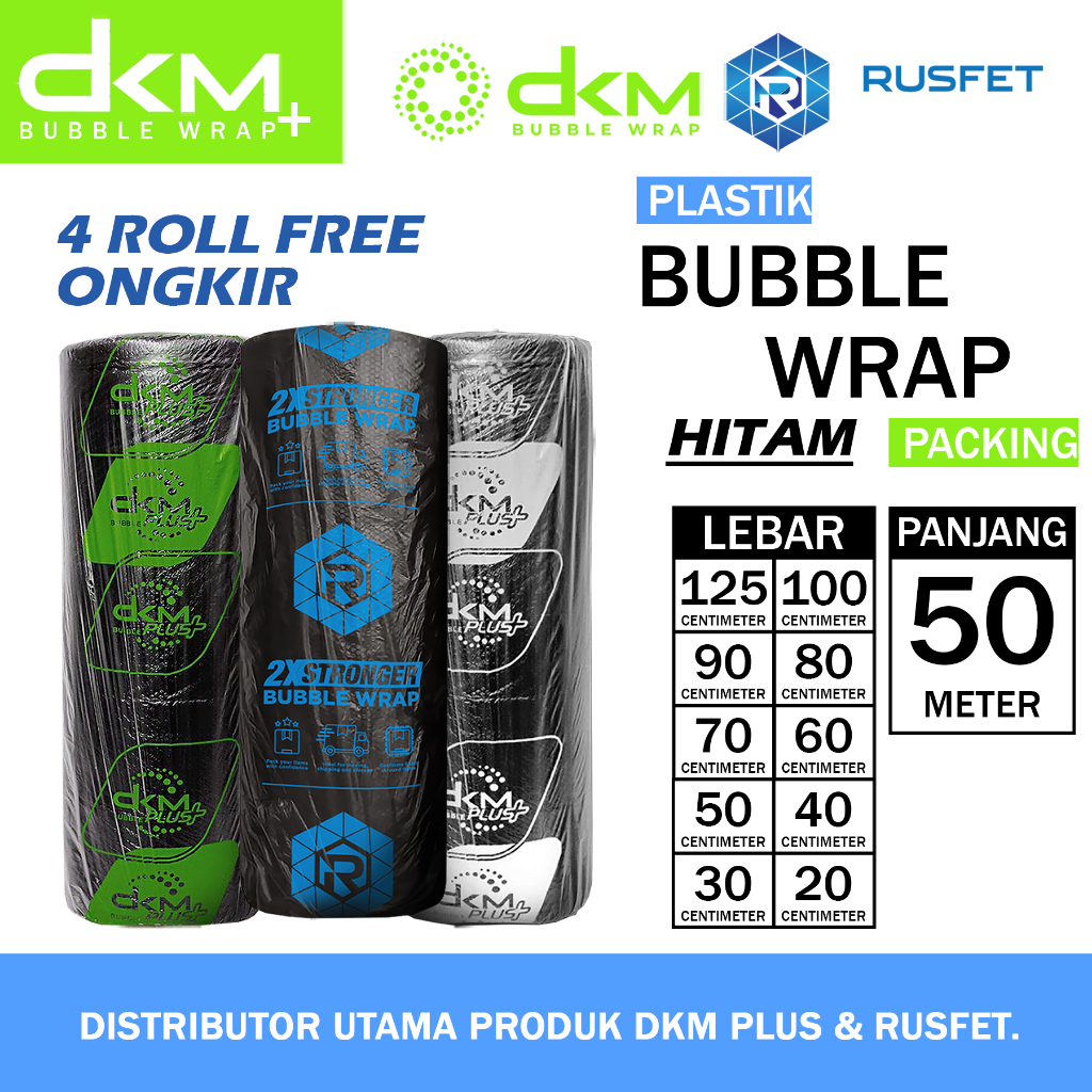 

Plastik Bubble Wrap Roll 125 X 50 Meter Dkm Plus Bubblewrap Packing Premium