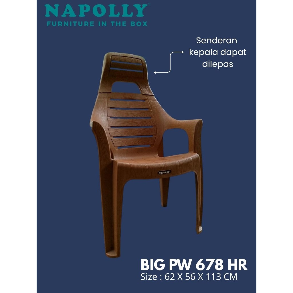 Kursi Plastik Napolly Big pw 678 HR Kursi teras depan rumah kursi plastik napolly