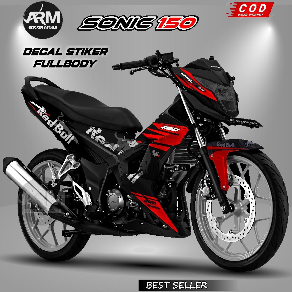 (COD) Decal Sticker Honda SONIC 150R Fullbody Fullblok Desain Racing Redbull