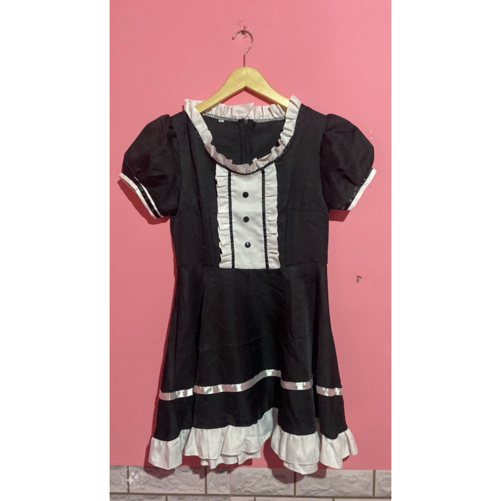 Baju kostum cosplay maid cafe warna hitam