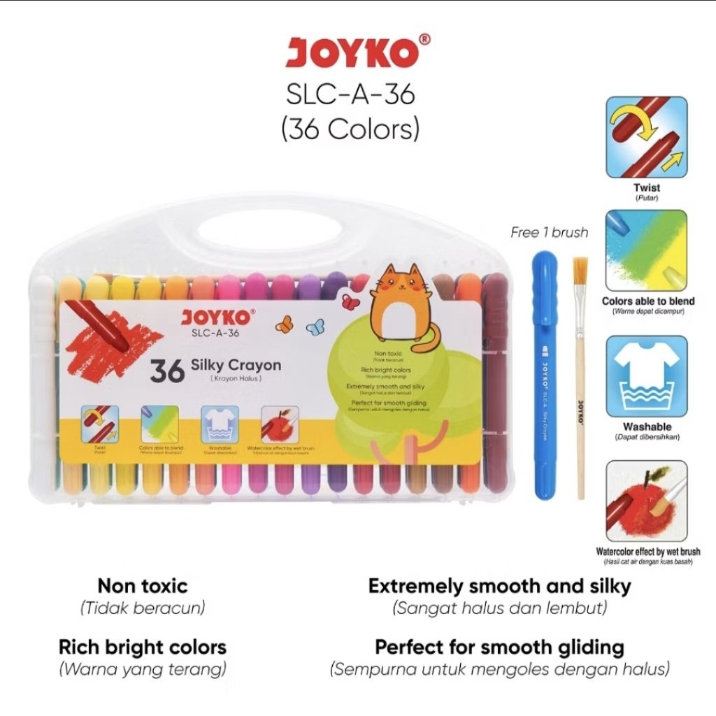 

Joyko Silky Crayon 36 warna SLC-A-36
