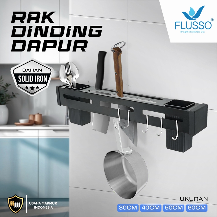 Rak Dapur Tempat Bumbu Sendok Pisau Gantung Dinding Minimalis | Rak Bumbu Dapur Gantung