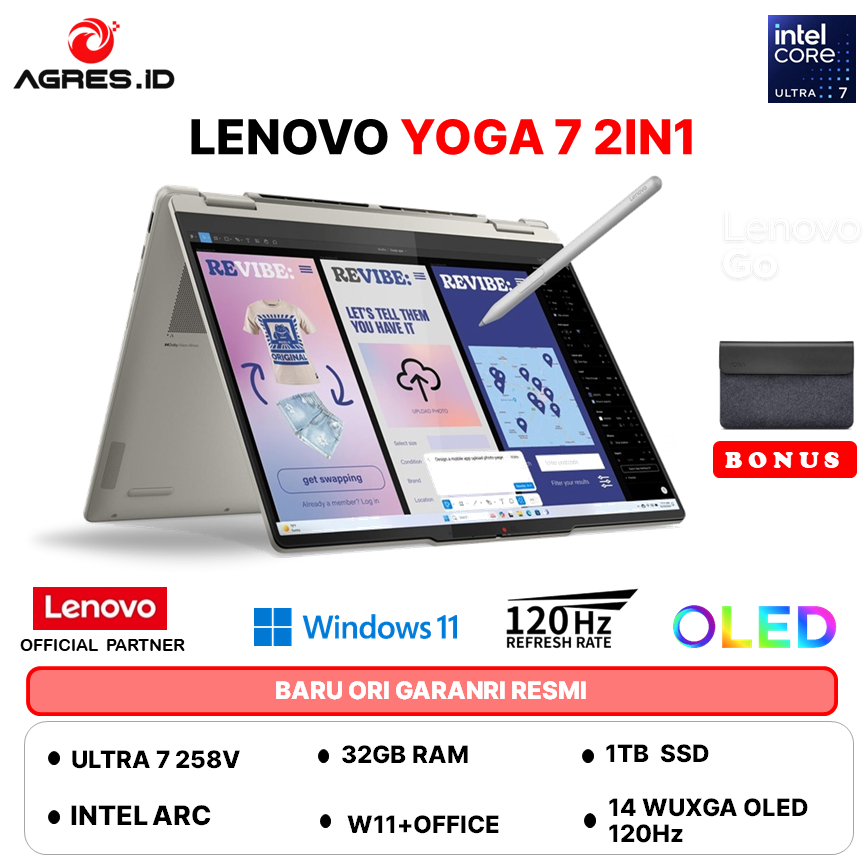 LENOVO Yoga 7 2-in-1 14ILL10 OLED ULTRA 7 258V - RAM 32GB 1TB W11+OHS 14.0 2.8K 120HZ  -7CID