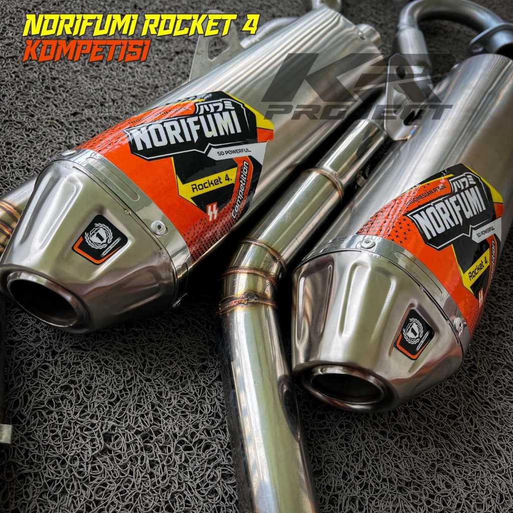 Knalpot Norifumi Roket 4 Kompetisi Full System Stainless KLX 150 CRF 150 WR 155 Dtracker Kenalpot Ra