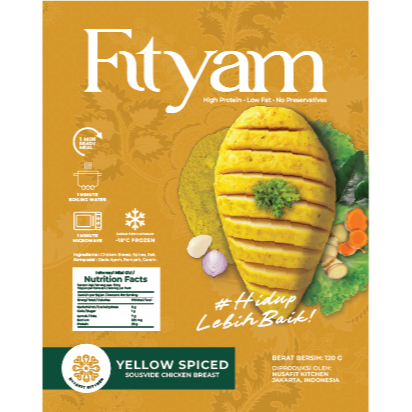 

YELLOW SPICE Sousvide Chicken Breast 120 gram - Ready to eat - Nusafit (Ayam Bumbu Kuning)