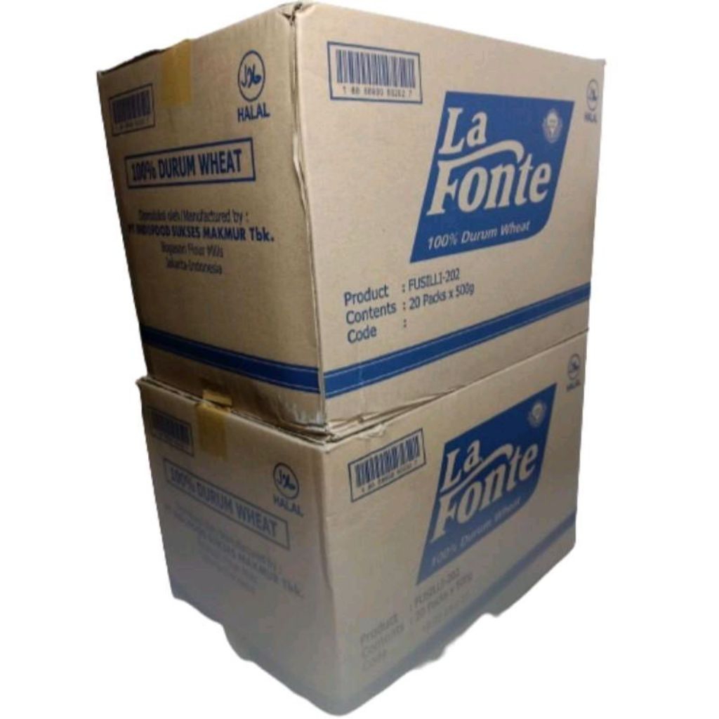 

La Fonte Pasta Fusilli 500 Gr Per Dus Isi 20Pcs Pengiriman Reguler dan Kargo