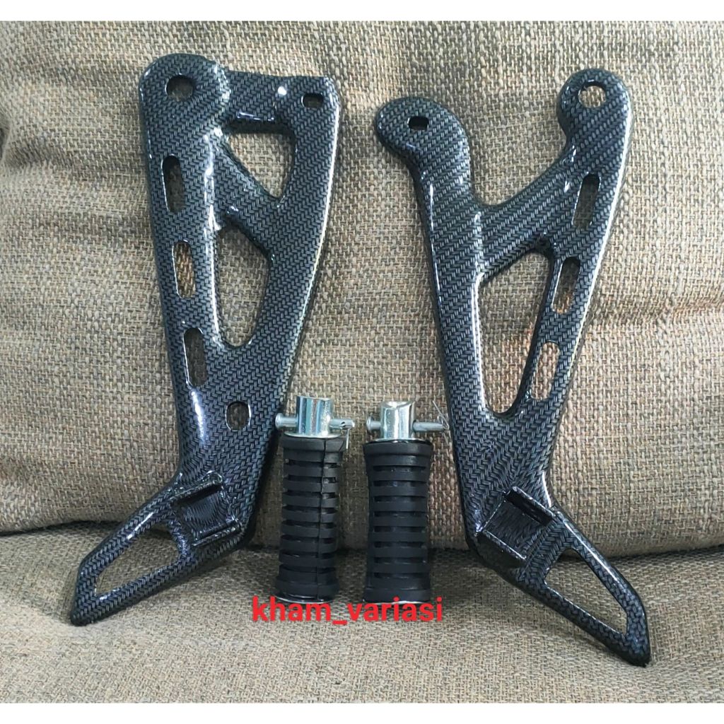 DISKON HARGA TERMURAH BREKET DUDUKAN STEP INJAKAN BELAKANG CARBON + BENUS STEP INJAKAN BELAKANG MOTO